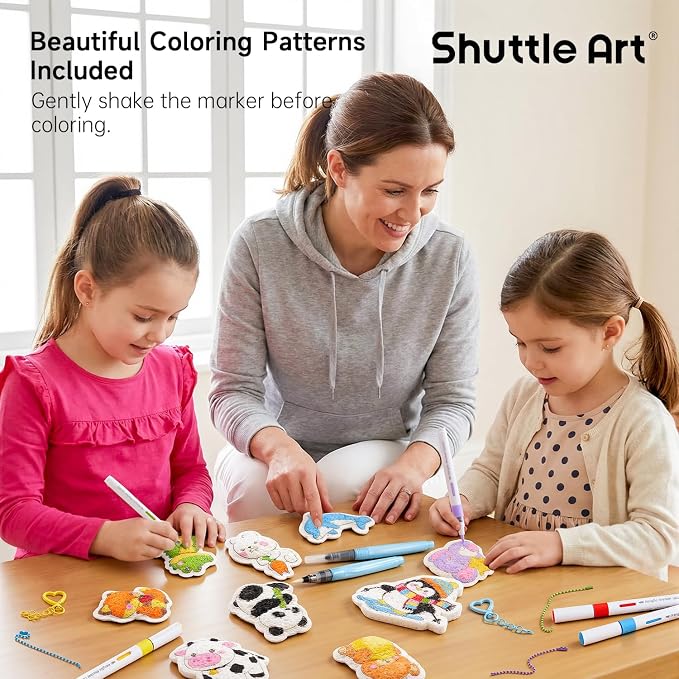 Shuttle Art 63 Pcs Magic Foam Texture Painting Kit Animal Series: 15 Animal - Image 8