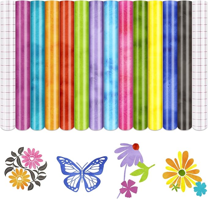 Vibrant Texture Permanent Adhesive Vinyl 12 Sheets 12'' x 10'' | Color Texture by CraftingEveryday