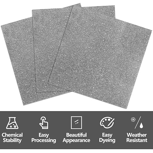 3 Pcs Glitter Silver Glossy Acrylic Sheets, 7.87 x 7.87 x 1/10 Inch Laser - Image 4