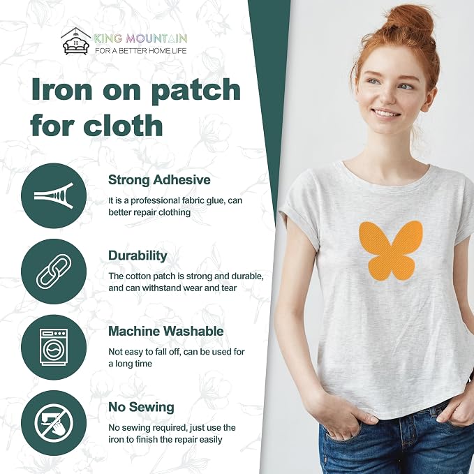 Iron on Patches for Clothes, 8 Pieces Patches for Cloth, 100% Cotton Fabric - Image 2
