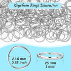 Paxcoo 100 Pack Keyrings, Split Key Rings Bulk - Image 3