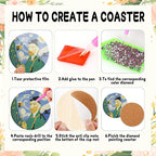 DOZEEZOP 8-Pack Diamond Art Coaster Kit - Image 3