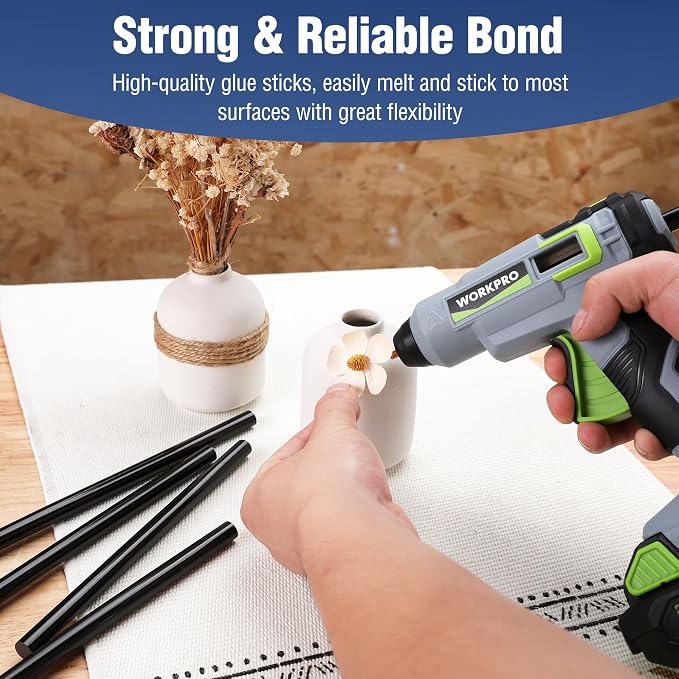 WORKPRO Black Hot Glue Sticks, 0.43" x 8", All-Temp | Strong EVA Adhesive - Image 6