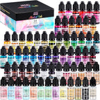 LET'S RESIN 64pcs Concentrated Alcohol Ink Set, 9 Pastel and 9 Metallic Vibrant by LETSRESIN
