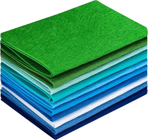 10 Sheets Felt Fabric for Crafts, 8x20 Inch 1.4mm Thick | Assorted Colors DIY by Unknown