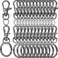 LEOBRO 60 PCS Lobster Claw Clasps and Key Rings, Keychain Clips and Key Chain by LEOBRO