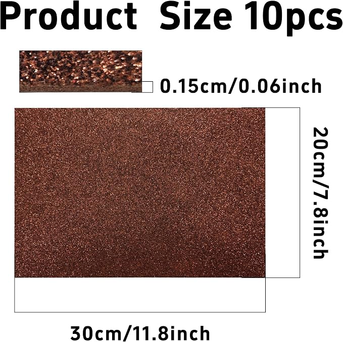 pson 10Pcs 7.8 x 11.8 Inch Shiny Self-Adhesive EVA Foam Sheets - Image 2