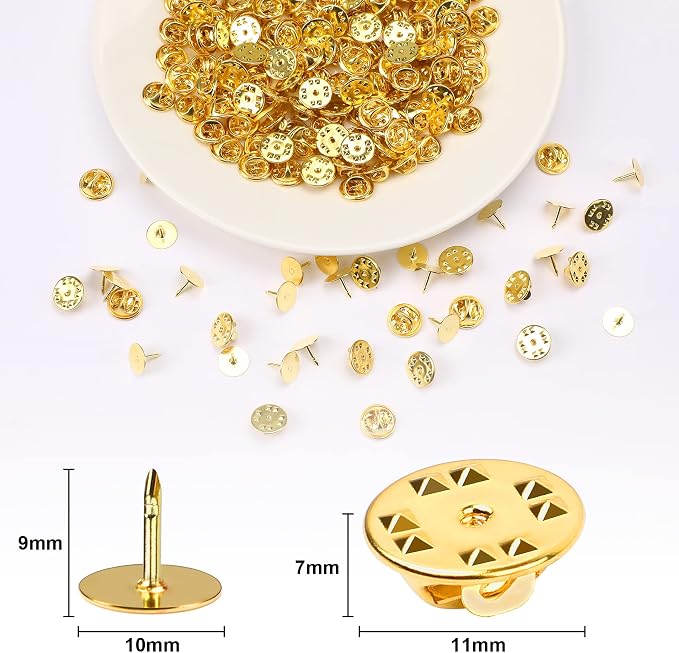 JANYUN 120 Pairs Butterfly Clutch Tie Tacks Safety Keepers Pin Back | Gold - Image 2