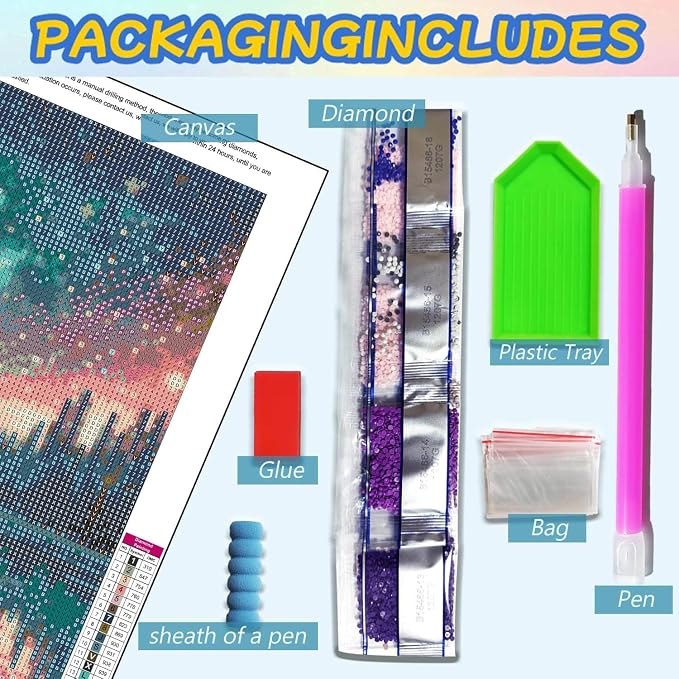 Landscape Diamond Art Kits for Adults, Full Drill Aurora Diamond Painting Kits - Image 3