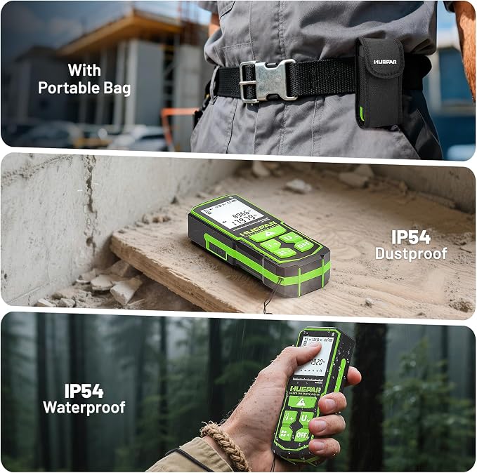 Huepar 395FT Bluetooth Green Laser Measuring Tool S120-G-BT | 1/16in Accuracy - Image 8