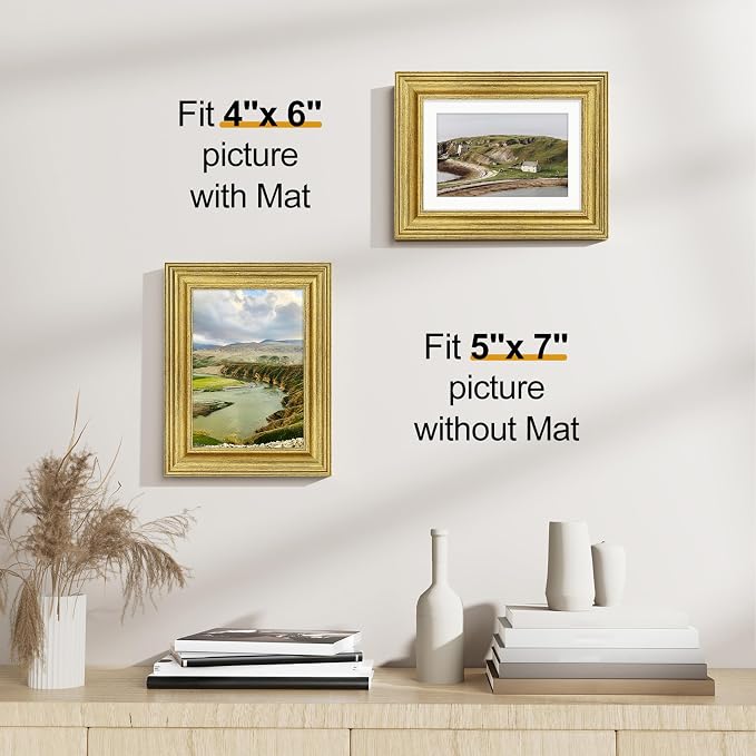 Vittanly 5x7 Picture Frames Set of 2, Ornate Vintage Photo Frame - Image 3