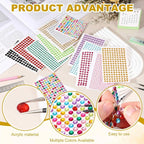 HARFINGTON 5 Sheet/800pcs Rhinestone Adhesive Stickers Self Adhesive Acrylic - Image 4