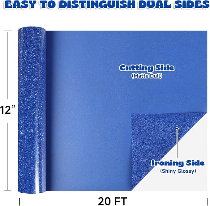 Glitter Royal Blue HTV - Image 2
