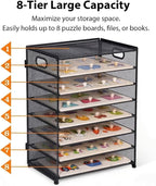 8-Tier Puzzle Organizer Rack, Wooden Puzzle Storage Holder - Image 3