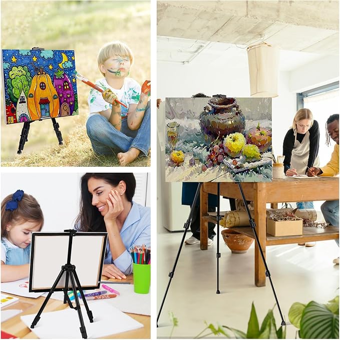 AROIC 4 Pack Art Painting Display Easel Stands, Portable Adjustable Aluminum - Image 7