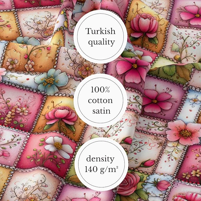 100% Cotton Fabric by the Yard – Turkish Quality Quilting & Sewing Fabric - Image 6