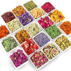 21 Pack Dried Flowers for Candle Making, 100% Natural Dried Herbs Kit for Soap by Unknown