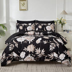 Yogeneg 7 Piece Bed in a Bag Queen Comforter Set Botanical Floral Bedding Set by YOGENEG