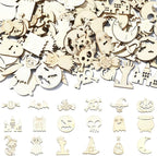 200 Pcs Unfinished Wooden Halloween Cutouts, Wooden Crafts by URURLIFEHALL