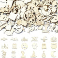 LiQunSweet 200 Pcs Mixed Styles Halloween Theme Unfinished Wood Cutout Pumpkin by LiQunSweet