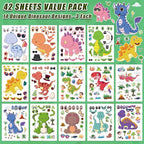 42 Sheets Create Funny Dinosaur Stickers, Make a Face Stickers - Image 3