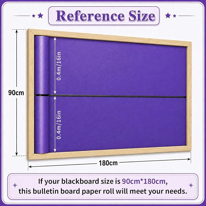 Purple Bulletin Board Roll Non-Woven Fabric Poster 16in X 12ft | Back to School - Image 3