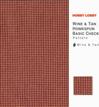 Hobby Lobby Wine & Tan Homespun Basic Check Cotton Fabric, 2 Yards | Precut - Image 2