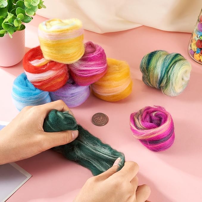 9 Colors 45G Mixed Color Fibre Wool Yarn Roving - Image 4