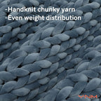 YnM Velvet Weighted Blanket, Handmade Chunky Knitted Design, Soft and Cozy - Image 2