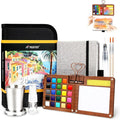 Pagather 24 Colors Mini Watercolor Travel Set, Portable Watercolor Kit by Pagather