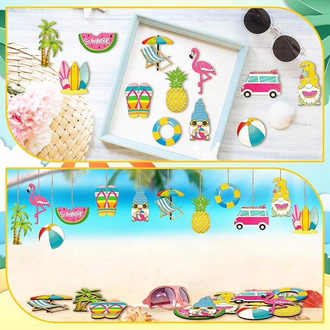 JellyArch 36 Pcs Summer Wood Cutouts Crafts - Image 6