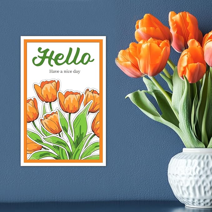 Stamps and Dies for Card Making, Mother's Day Tulip Stamps Die Cut Stencils - Image 5