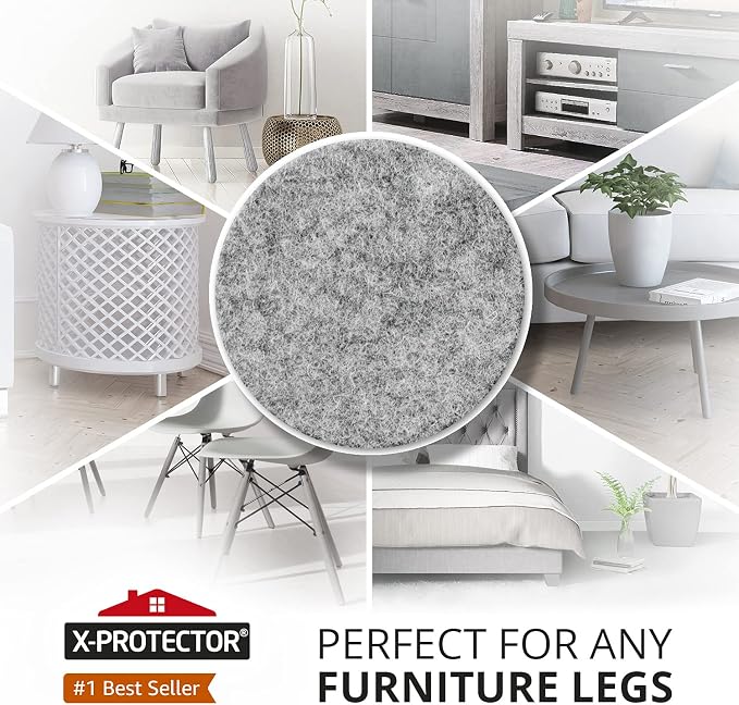 235pcs Gray Felt Furniture Pads X-Protector Huge Quantity of Furniture Pads | - Image 2
