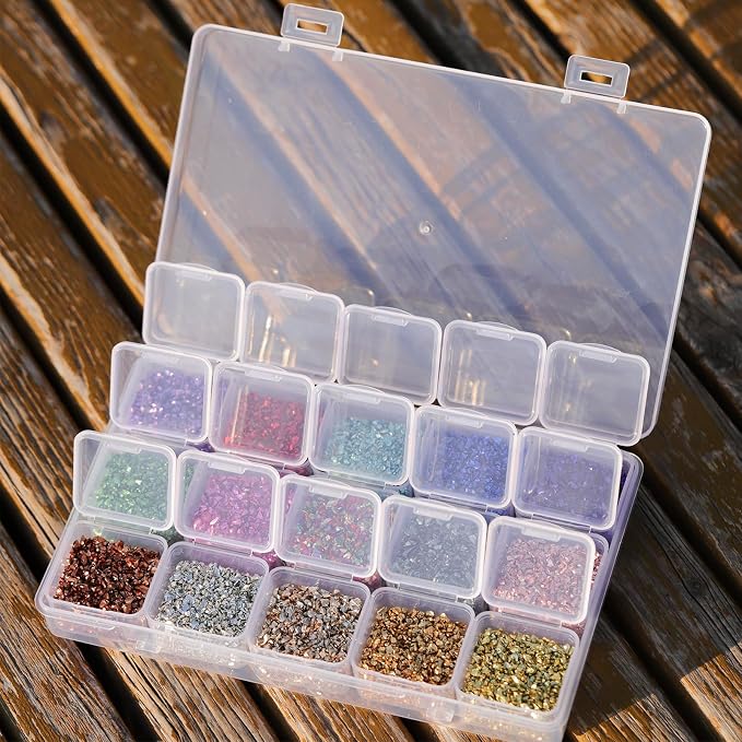 15 Colors Metallic Crushed Glass Chips 225g/7.9oz, 2-4mm Shiny Irregular - Image 8