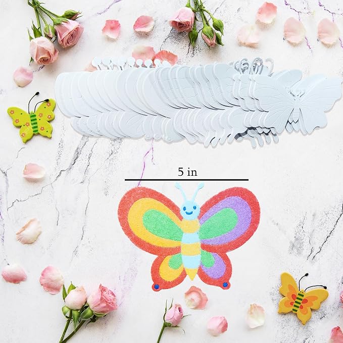 30-Set Butterfly Sand Art Craft Kit, Spring DIY Sand Painting Activities | - Image 6