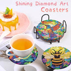 8 PCS Spring Diamond Art Coasters Kits Animals Diamond Painting Coaster | - Image 3