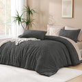 Andency Dark Grey Oversized King Comforter 120''x120'', 3 Pieces Dark Gray by Andency