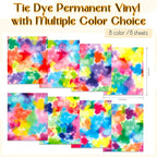 Tintnut Tie Dye Permanent Vinyl 8 Sheets 12"x10" Easter Adhesive Vinyl | - Image 2