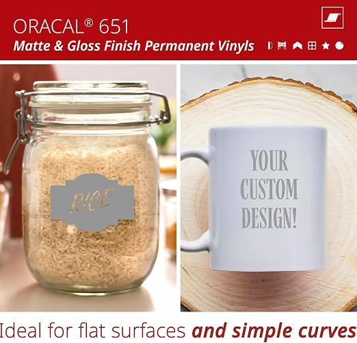 ORACAL 651 Matte Grey Vinyl Durable Roll Easy to Weed Permanent Adhesive Craft - Image 2