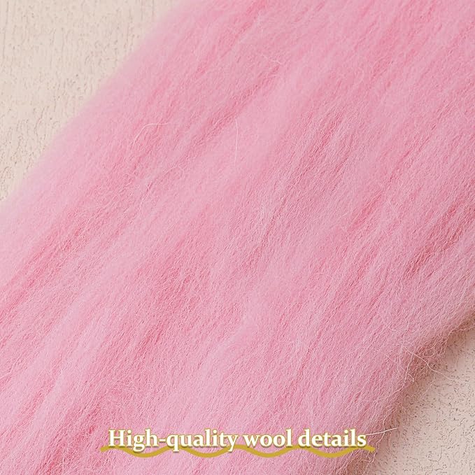 QMNNMA 14.1oz Wool Roving Yarn, Fiber Roving Wool Top, Felting Supplies - Image 2