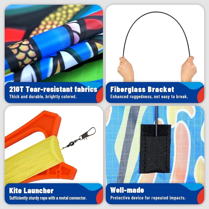 SGftre Complete Kite with Handle, Line & Accessories, Family Outdoor Activities - Image 2