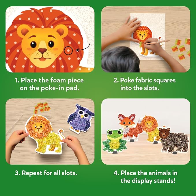 Skillmatics Poke-in Art – Animals, Mess-Free DIY Wood Craft Kit - Image 4