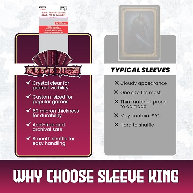Sleeve Kings War of The Rings-Compatible Card Sleeves 68x120mm – 110 Count - Image 6