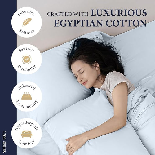 100% Egyptian Cotton King Size Sheets Set - Image 2