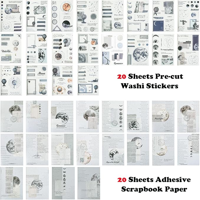 Aesthetic Planet Vintage Washi Stickers - Image 2