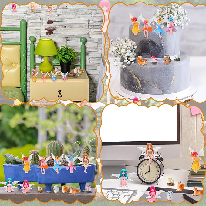 33 Pcs Fairy Garden Miniature Kit Resin Fairies Animal | Weatherproof Solid - Image 2