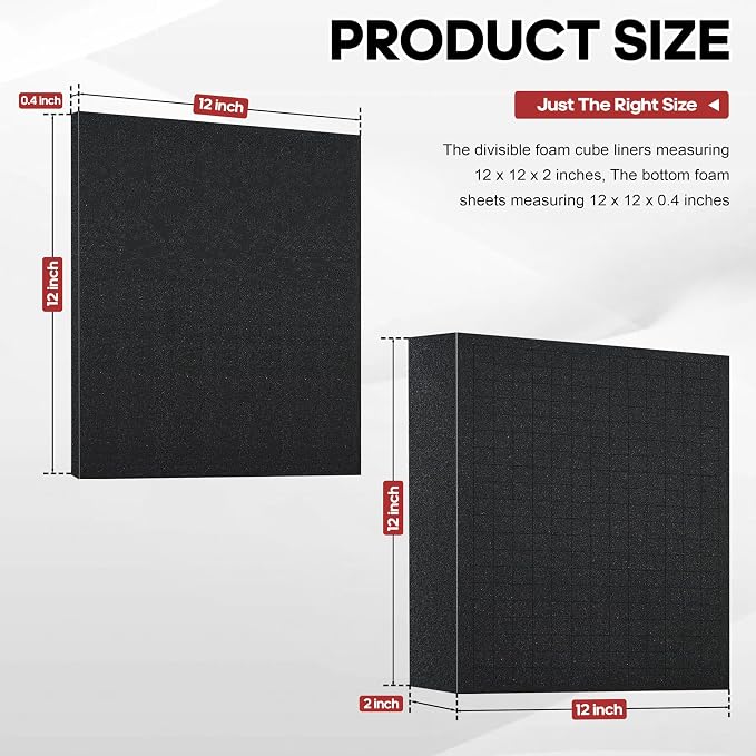 YIYITOOLS 4PCS Pick Apart Foam Insert, Dual-Thickness Case Foam Insert Kit - Image 4