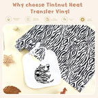 Tintnut Black Zebra Heat Transfer Vinyl Roll, easy cut & weed, stretch washable - Image 3