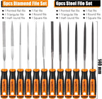 REXBETI 19Pcs Metal Needle File Set, Small Diamond Files, Metal Brush and Carry - Image 3