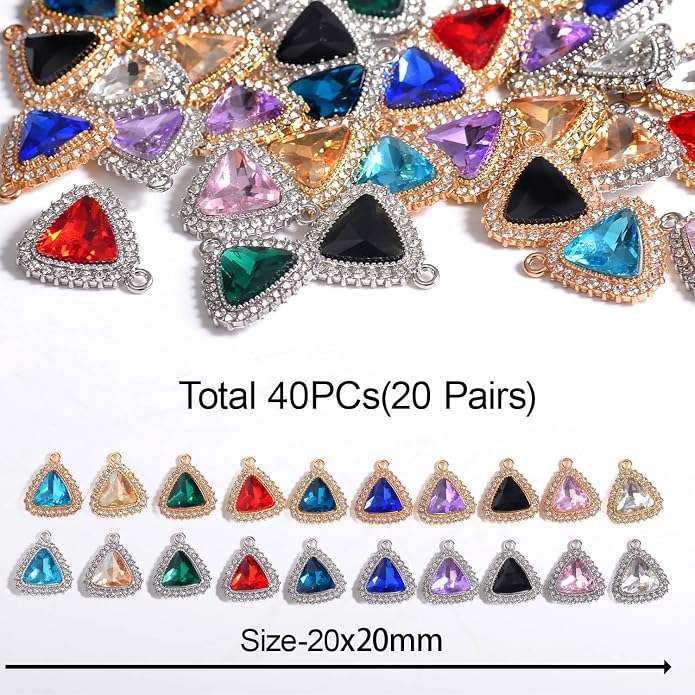 stino 40/48Pcs Paired Crystal Pendants Charms - Image 2